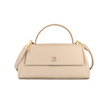 Italian Premium Leather Trapeze Bag Beige