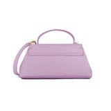 Italian Premium Leather Trapeze Bag Lavender Purple Back - Shen Yun Collections