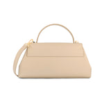 Italian Premium Leather Trapeze Bag Beige