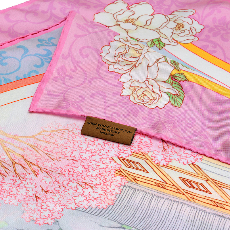 The Mulan Scarf Pink and Sky Blue Details - Shen Yun Collections