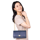 Zhen Shan Ren Shoulder Bag Navy Front Modeling 1 - Shen Yun Collections