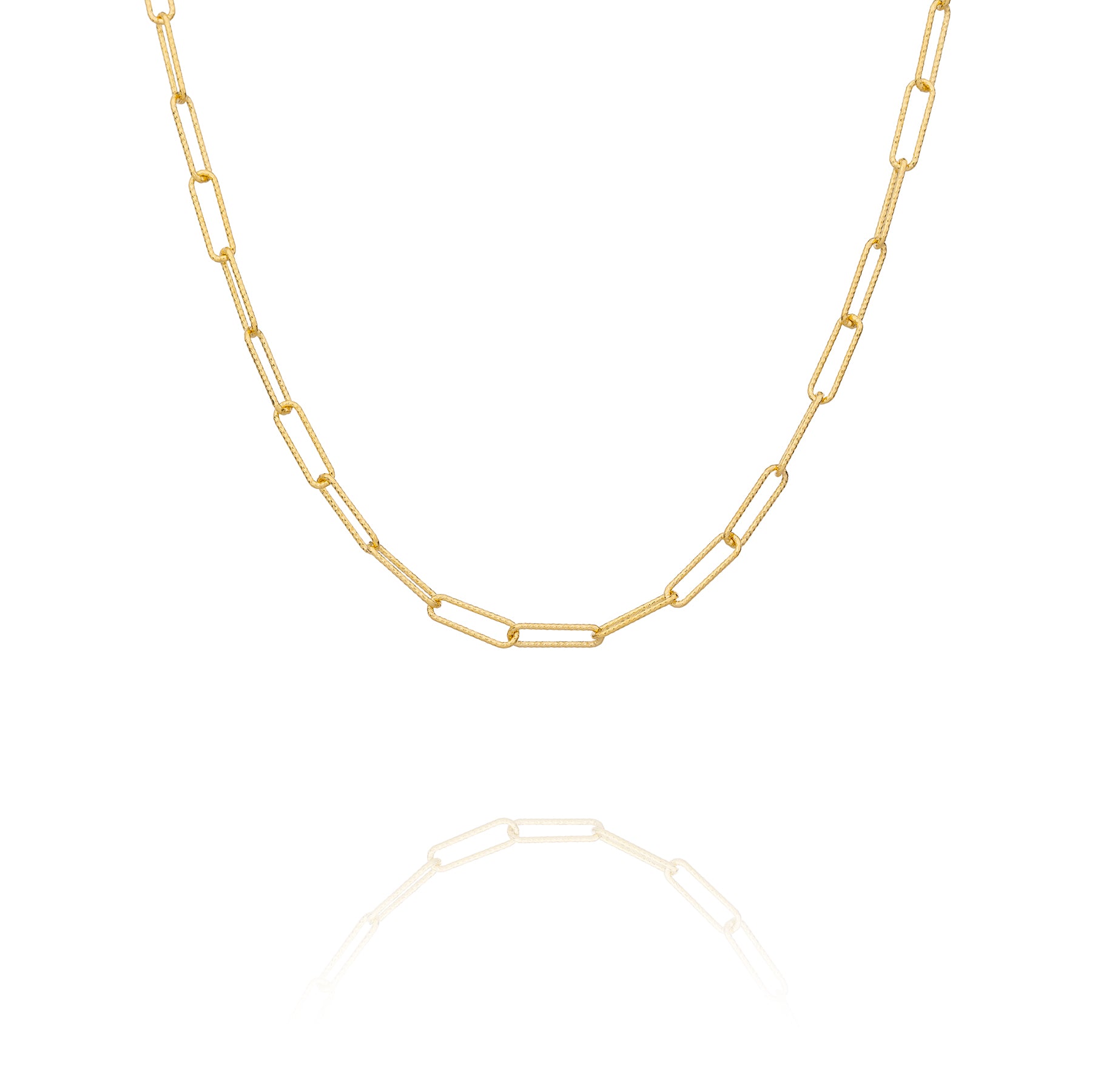 Diamond Cut Paperclip Chain 24" (Gold Vermeil) Image 1 - Shen Yun Collections