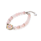 Flora Bliss Bracelet Pink Opal Side View - Shen Yun Collections