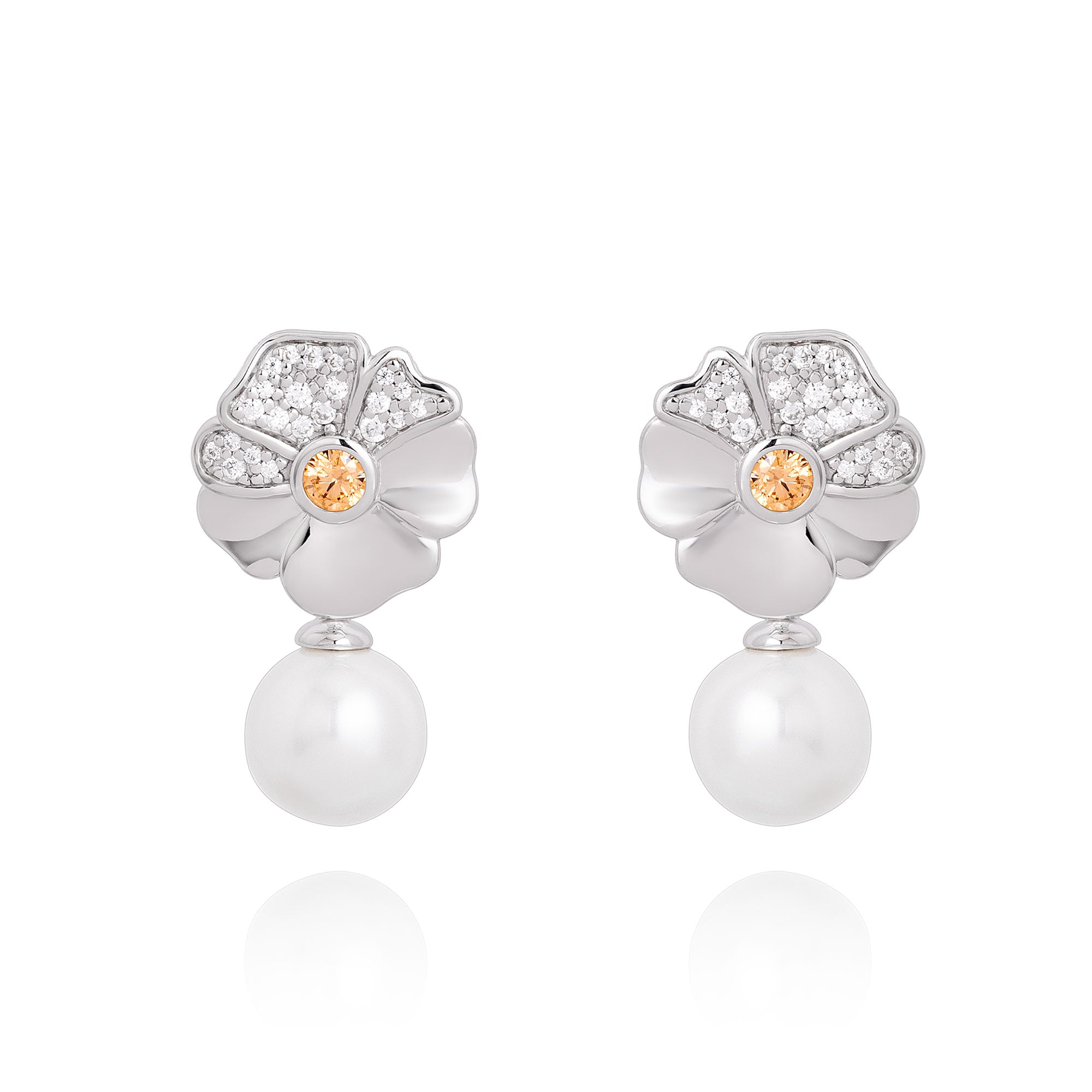 Flora Blessings Earrings Front - Shen Yun Collections