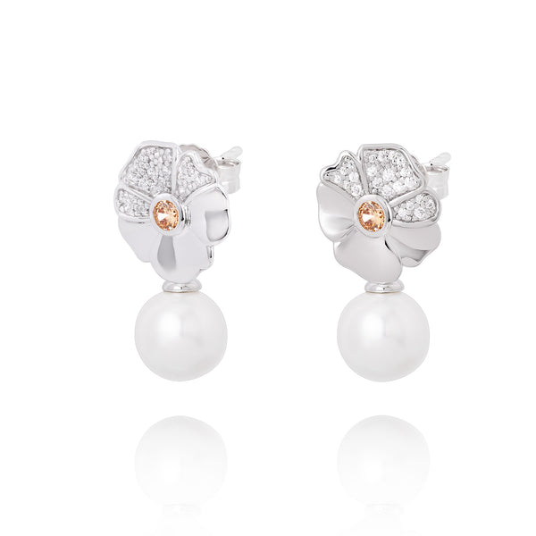 Flora Blessings Earrings Side - Shen Yun Collections