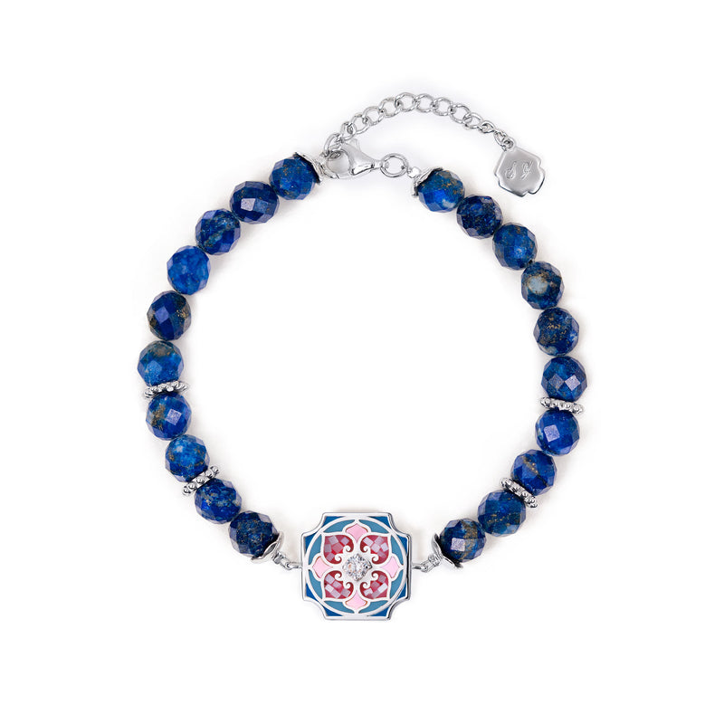 Flora Bliss Bracelet Lapis Front View - Shen Yun Collections