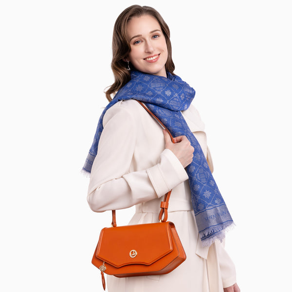 Manchurian Elegance Crossbody Bag Orange Brown