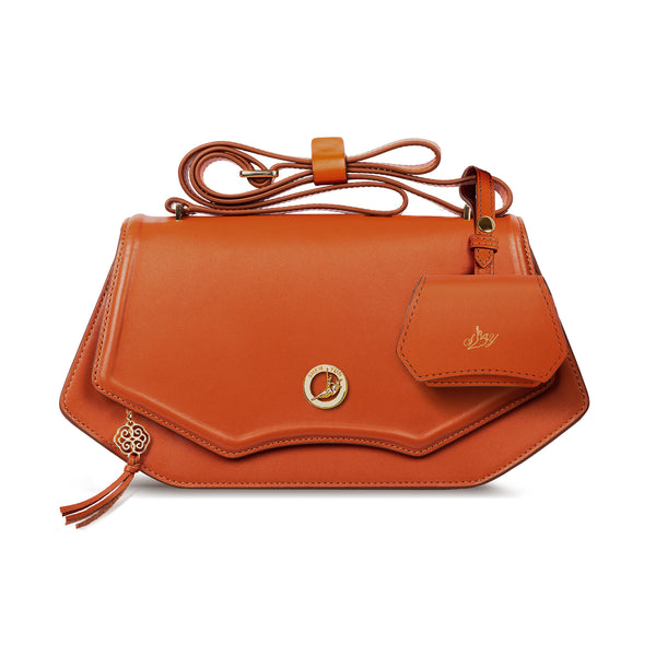 Manchurian Elegance Crossbody Bag Orange Brown