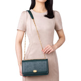 Zhen Shan Ren Shoulder Bag Pine Green Front Modeling 2 - Shen Yun Collections