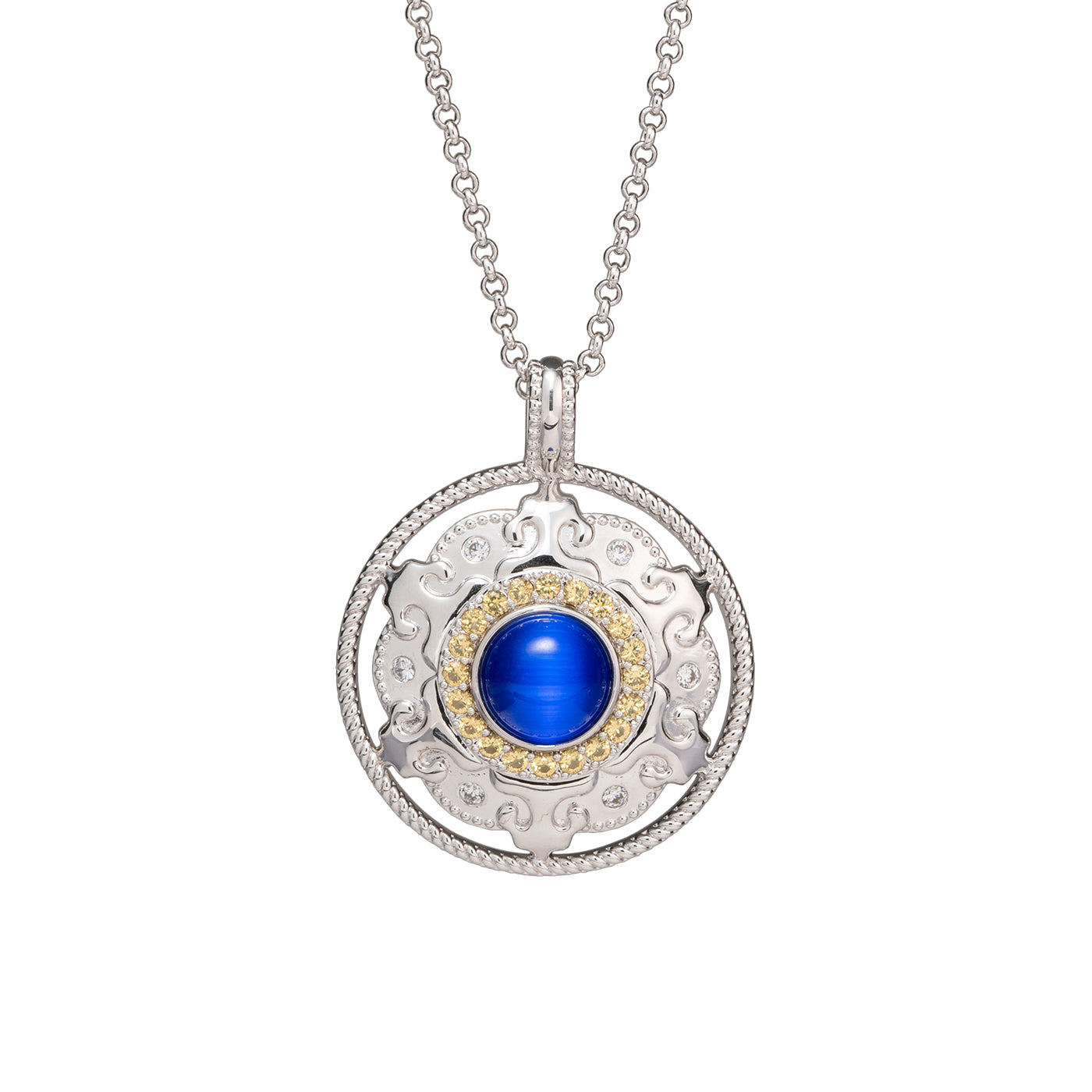 Mongolian Celebration Necklace Blue Front - Shen Yun Collections