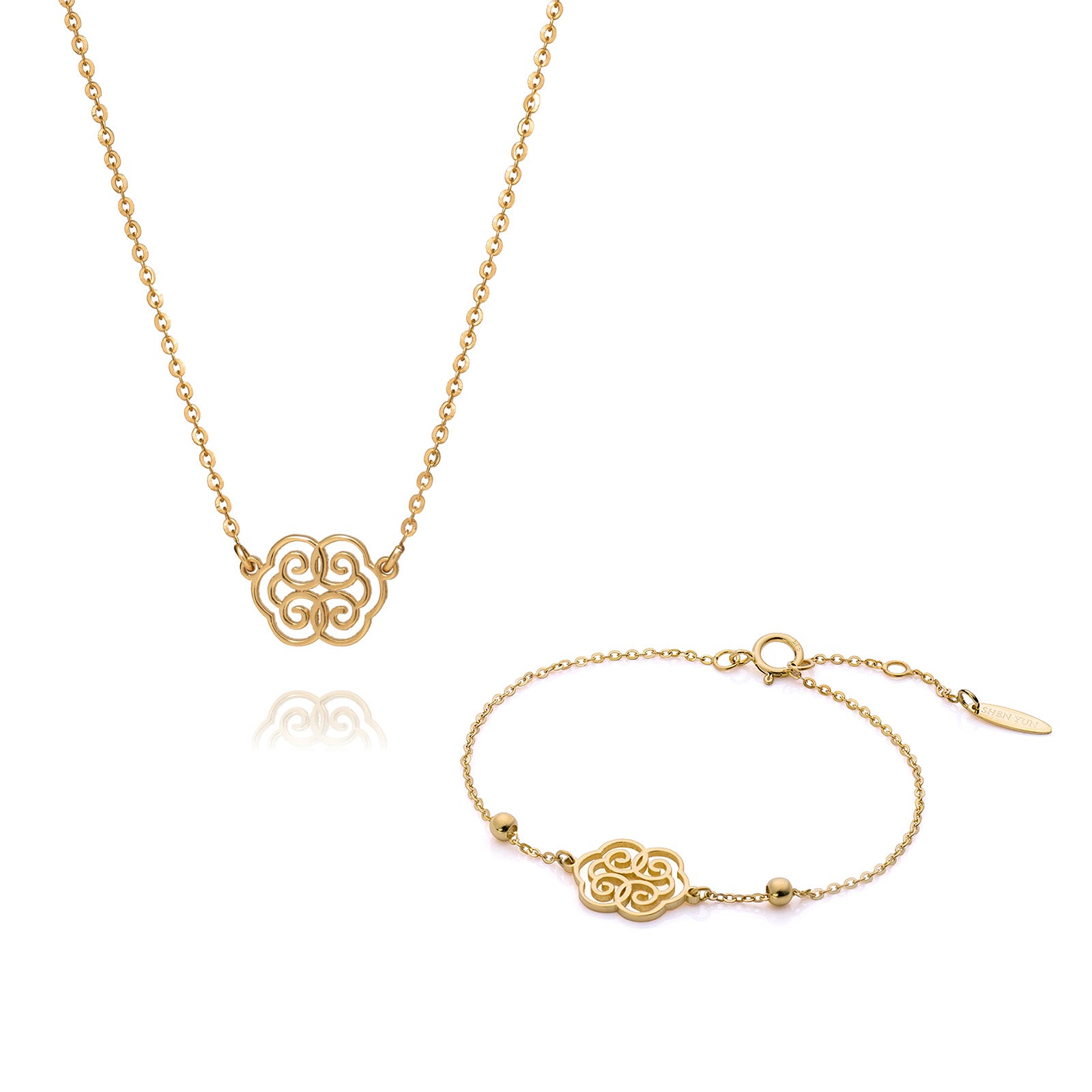 Ruyi Wondrous Blessings Set 14K Yellow Gold