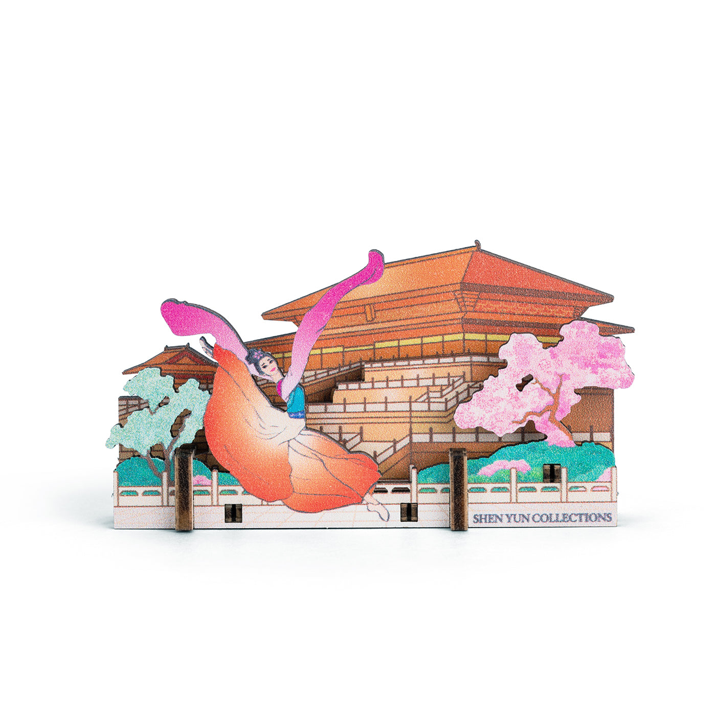 Water Sleeves Wooden Magnet Front View - Shen Yun Collections