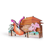 Water Sleeves Wooden Magnet Side View 1 - Shen Yun Collections