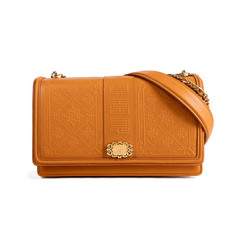 Zhen Shan Ren Shoulder Bag Orange Ochre Front - Shen Yun Collections