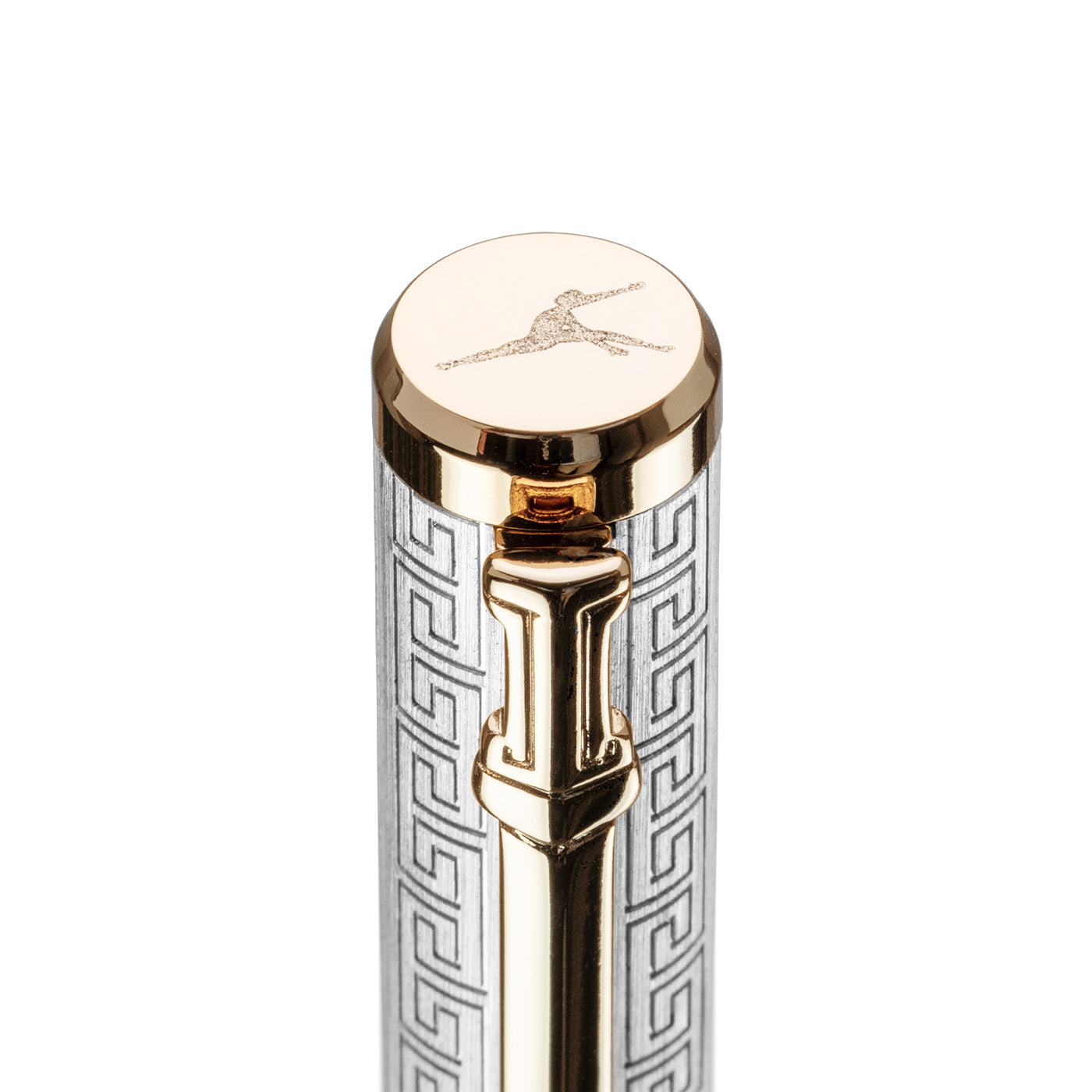 Zhen Shan Ren Wondrous Pen Silver with Gold Finish Head View | Shen Yun Collections