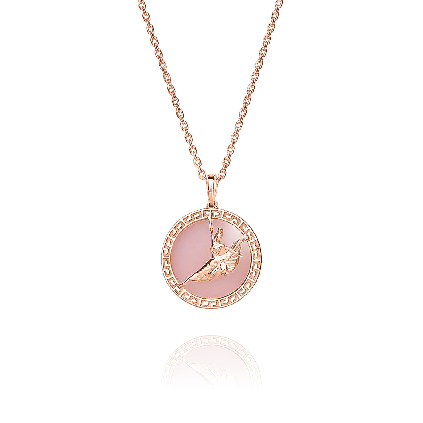 Divine Grace Pendant 18kt Rose Gold with Pink Opal Front - Shen Yun Collections