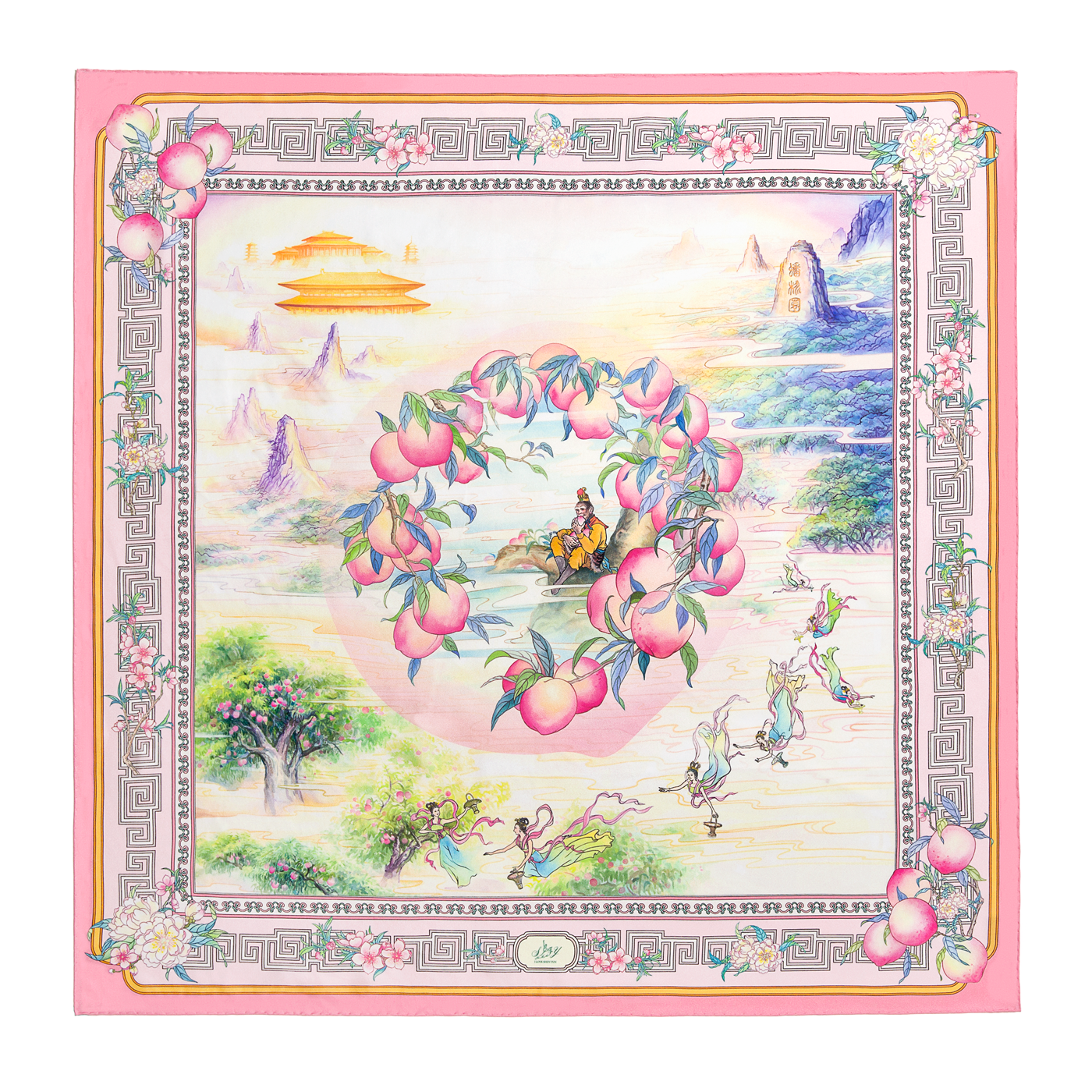 The Peaches of Immortality Scarf Front - Shen Yun Collections