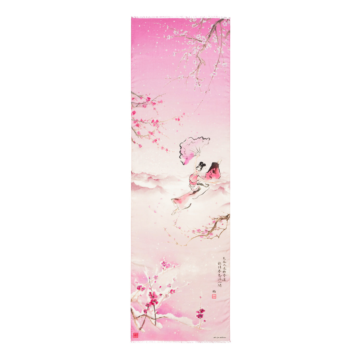 Plum Blossom Scarf Pink Front | Shen Yun Collections