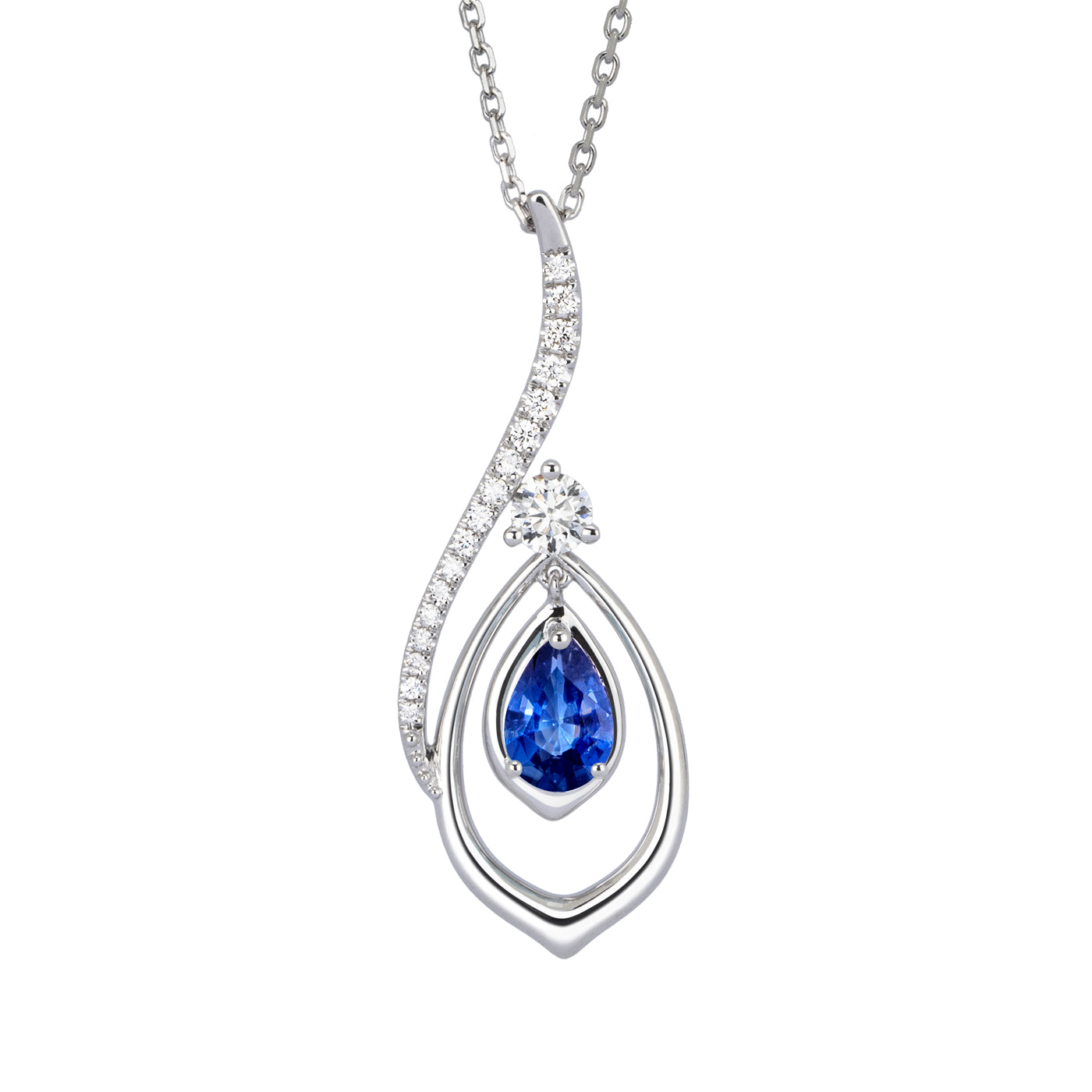 The Heavenly Phoenix Fine Jewelry Necklace with Sapphire Front | Shen Yun Collections